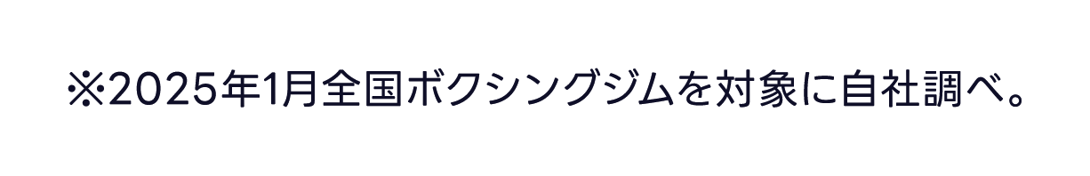 ※2025年1月全国ボクシングジムを対象に自社調べ。